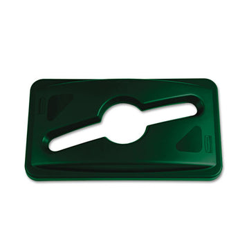 Rubbermaid® Commercial Slim Jim Single Stream Recycling Top For Slim Jim Containers, 12.1w X 21d X 2.75h, Dark Green freeshipping - TVN Wholesale